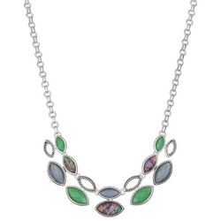 Napier 16 In. Marquise Abalone & Links Frontal Necklace