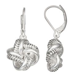 Napier Textured Love Knot Dangle Earrings
