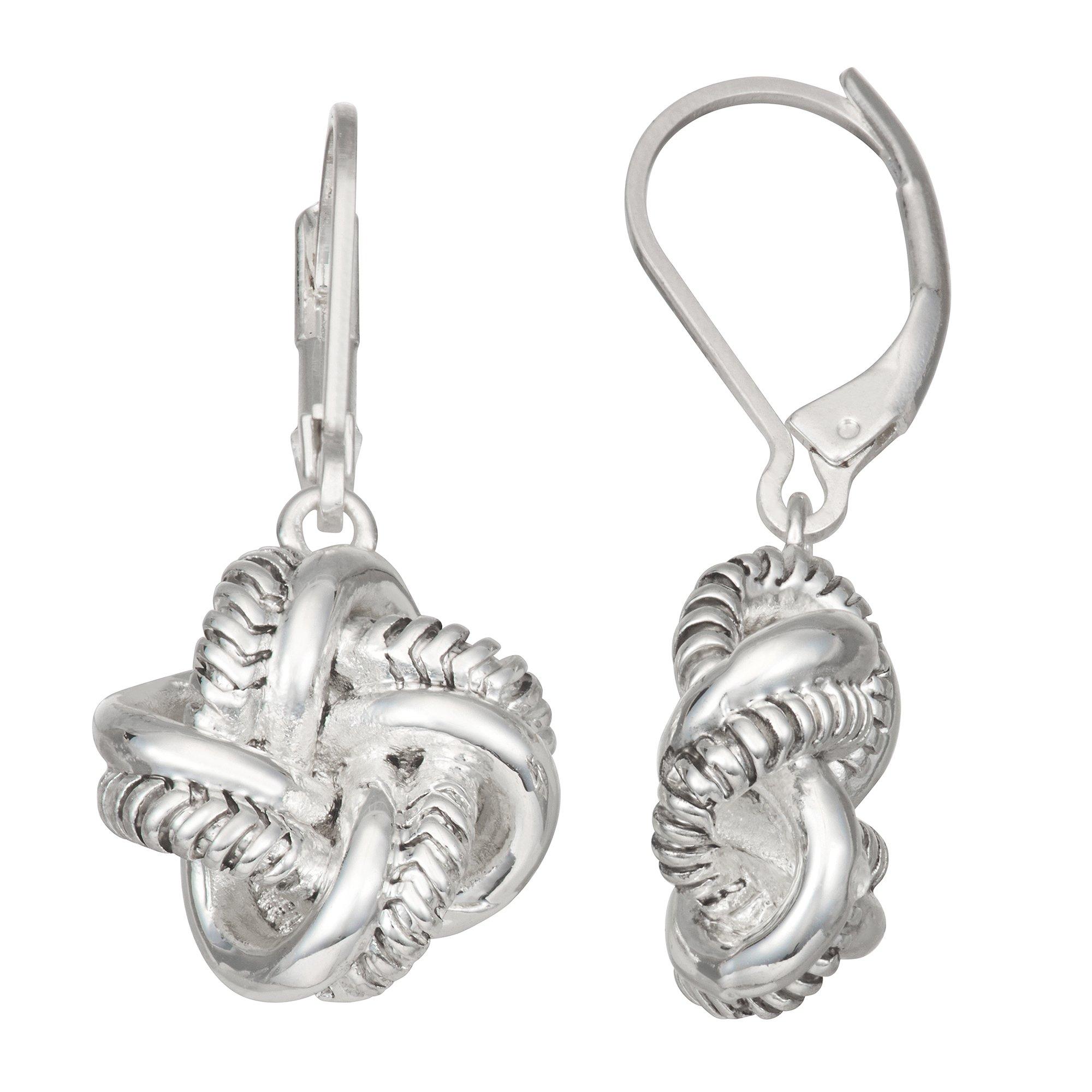 Textured Love Knot Dangle Earrings