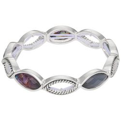 Napier Faceted Marquise Abalone Links Stretch Bracelet