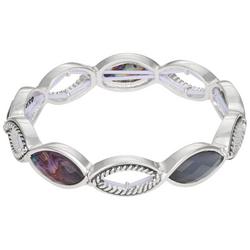 Faceted Marquise Abalone Links Stretch Bracelet