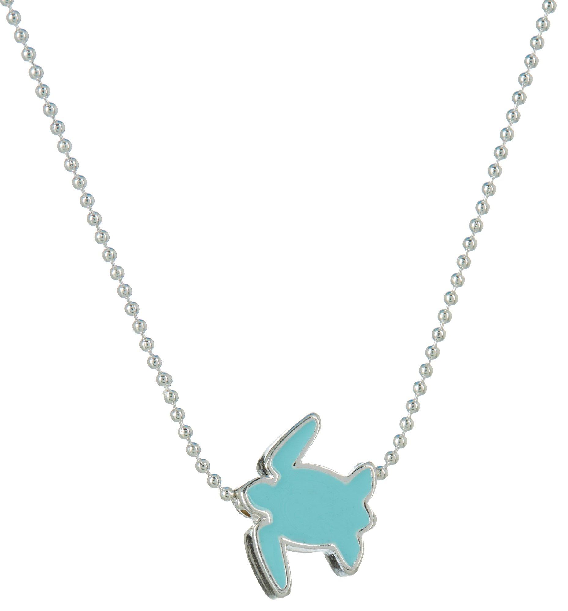 Viva Life Enamel Turtle Charm 16 In. Chain Necklace