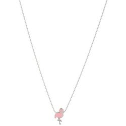 Flamingo Charm Silver Tone Chain Necklace