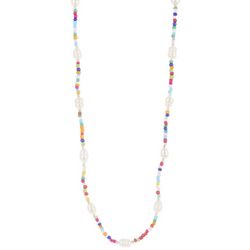 Viva Life Beaded Faux Pearl Adjustable Woven Cord Necklace