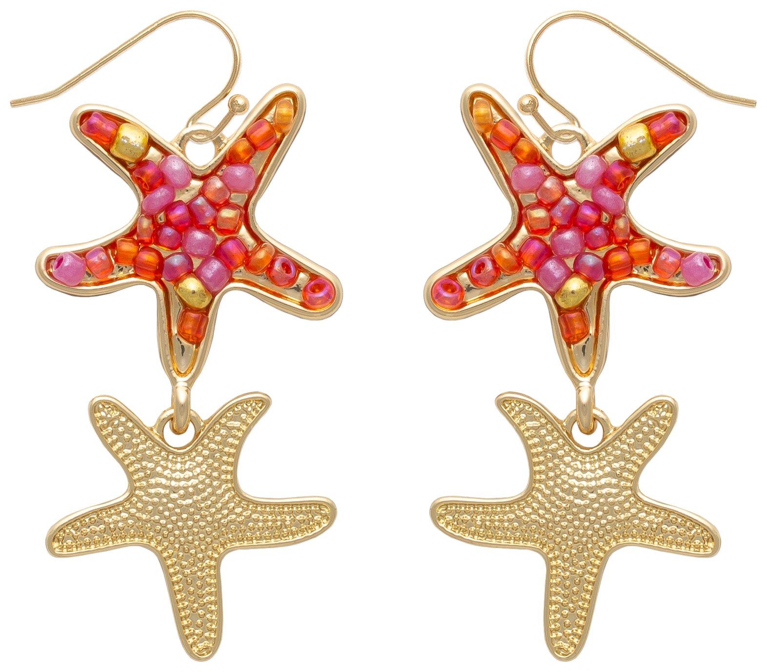 Double Starfish Dangle Earrings