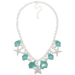 Beach Chic 18 In. Starfish Pearl & Shell Frontal Necklace