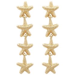 Beach Chic 1.75 In. Linear Starfish Dangle Earrings