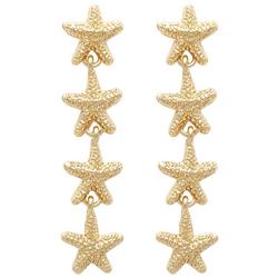 1.75 In. Linear Starfish Dangle Earrings