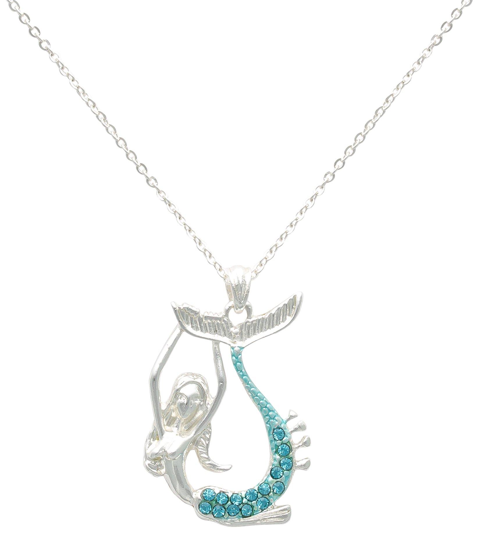 Beach Chic 18 In. Pave Mermaid Chain Necklace