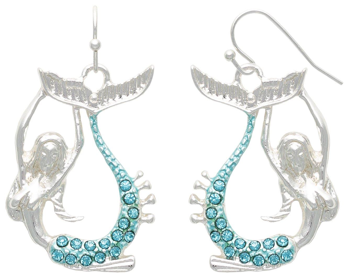 Pave Mermaid Dangle Earrings