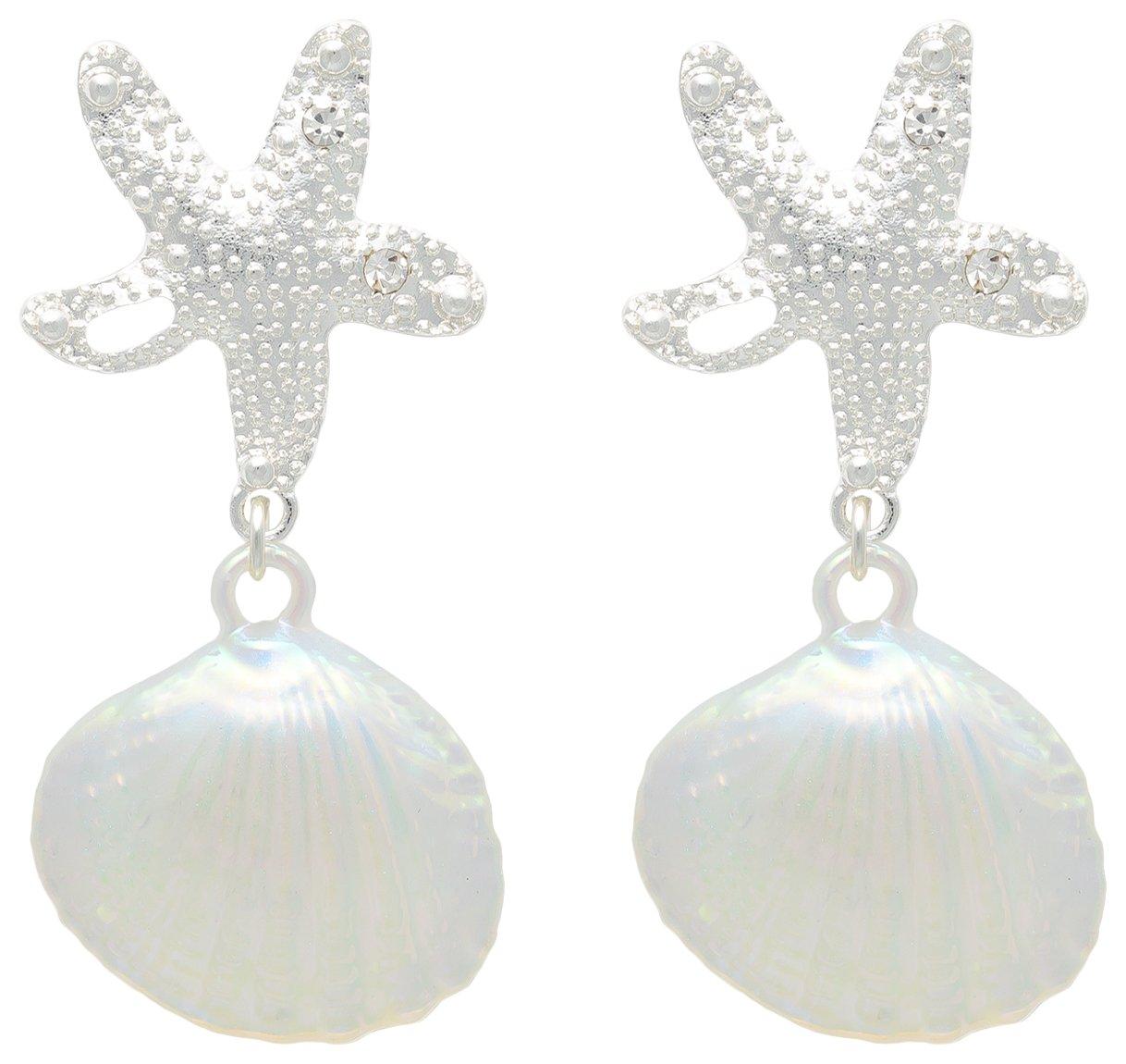 Starfish & Shell Dangle Earrings