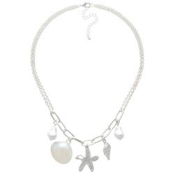 18 In. Shell Starfish Charms Frontal Necklace