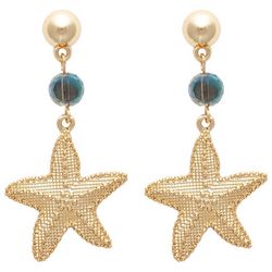 Beach Chic Beaded Starfish Dangle Earrings