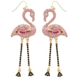 Pave Flamingo Dangle Earrings