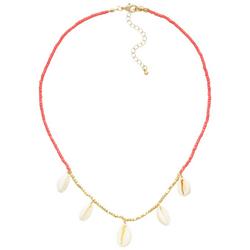 Seed Bead Cowrie Shell Frontal Necklace