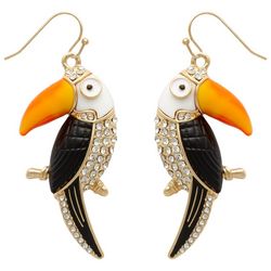 Beach Chic Pave Toucan Dangle Earrings