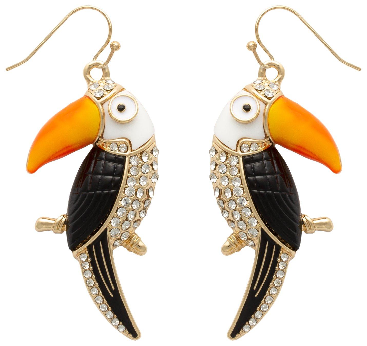 Pave Toucan Dangle Earrings