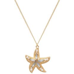 Rhinestone Starfish Chain Necklace
