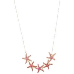 Beach Chic 18 In. Pave Starfish Frontal Chain Necklace