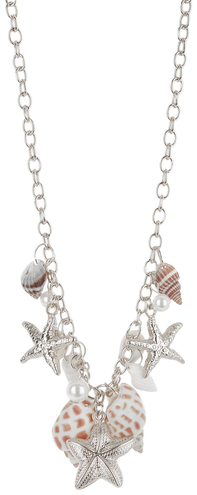 Beach Chic Shells & Starfish Charms Necklace
