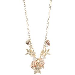 Beach Chic Shells & Starfish Charms Necklace