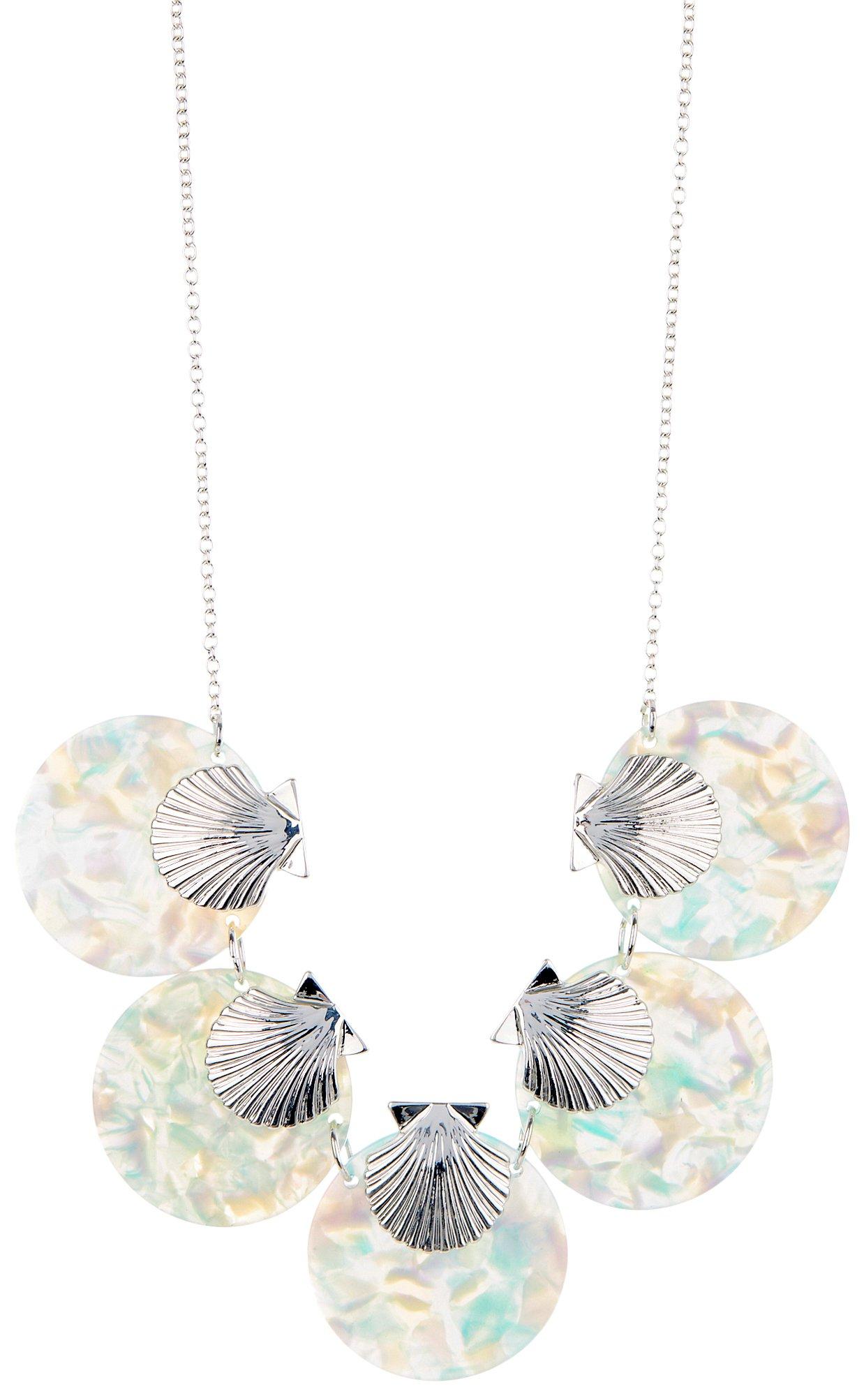Beach Chic Shell Resin Discs Necklace