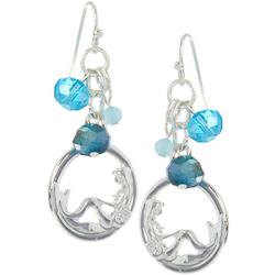 Rhinestone Mermaid Charm Dangle Earrings