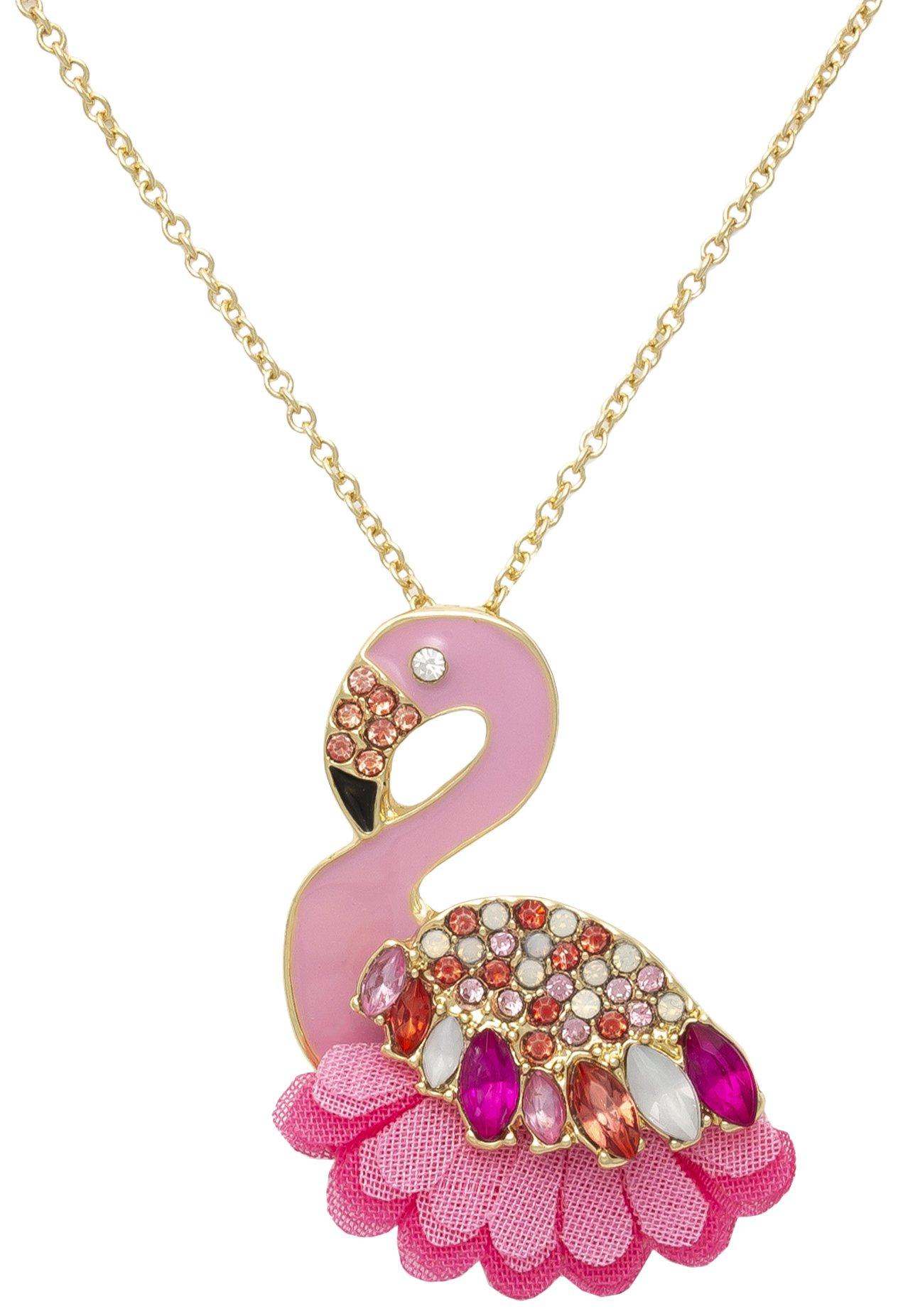 20 In. Rhinestone Flamingo Necklace