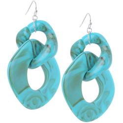 3 In. Marbleized Double Links Dangle Earrings