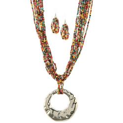 2-Pc. Seed Bead 20 In. Necklace & Earring Set
