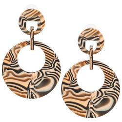 2.5 In. Swirl Linked Circles Dangle Earrings