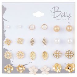 By The Bay New York 12-Pr. Pave Pearl Stud Earring Set