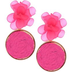 Bay Studio Flower Raffia Disc Dangle Earrings