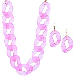 Acrylic Link Necklace/Earring Set