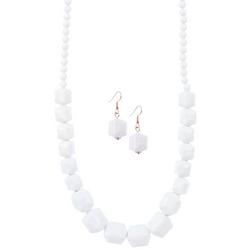 2 Pc. Cube Bead 20 In. Necklace & Earring Set