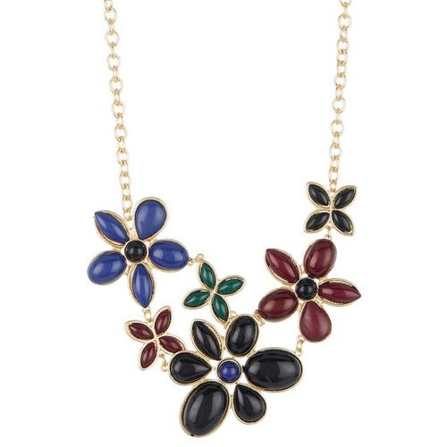 Bay Studio 2Pc Flower Bezel Necklace & Earrings