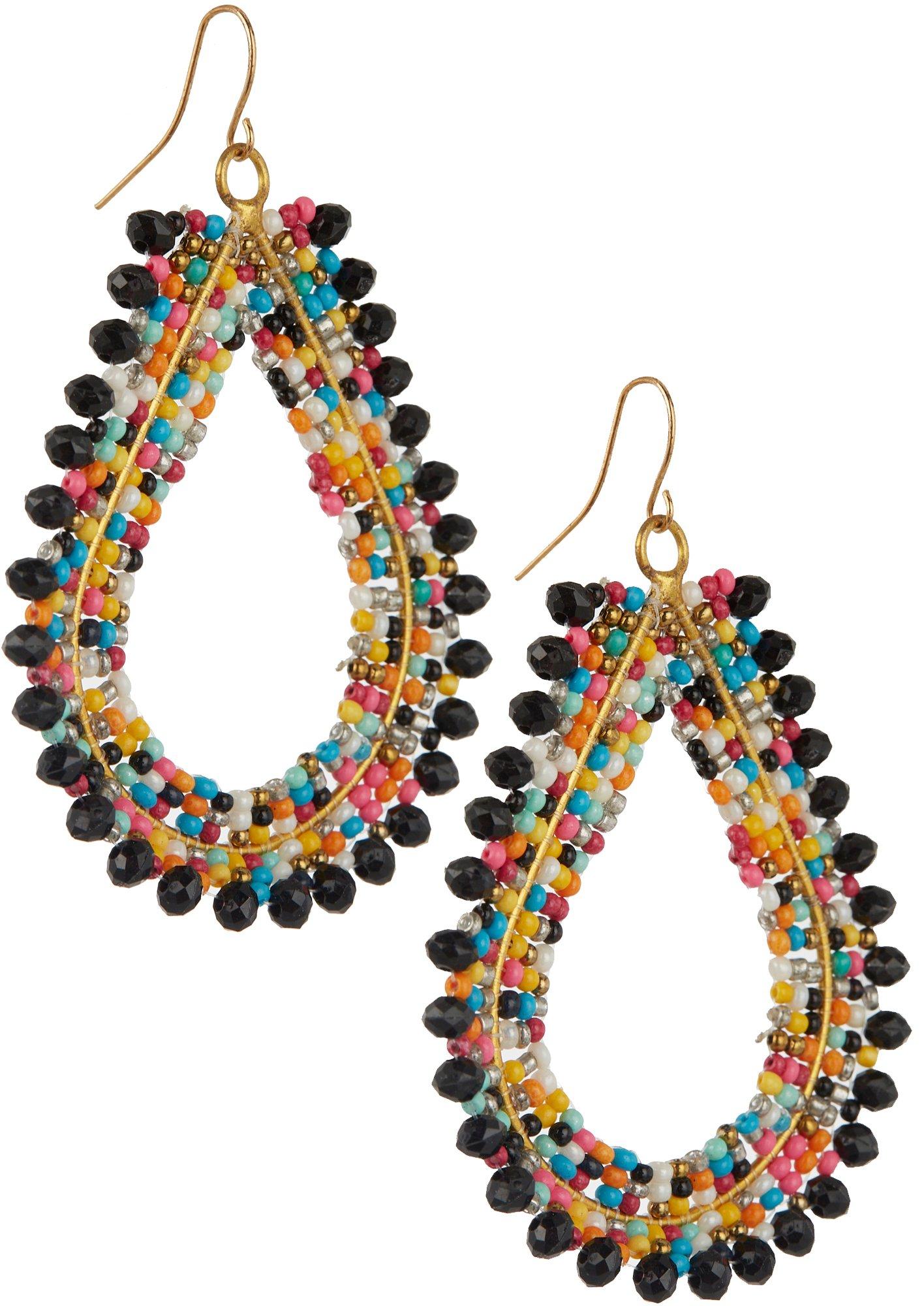 Beaded Teardrop Dangle Earring