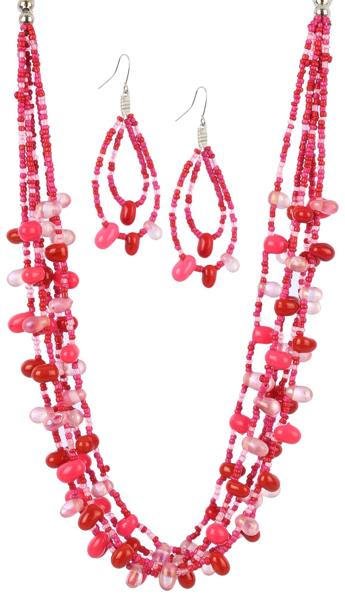 2-Pc. Beaded Necklace & Earrings Set