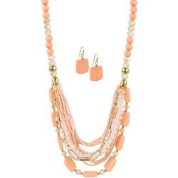 2-Pc. Multi-Row Bead Necklace & Earring Set