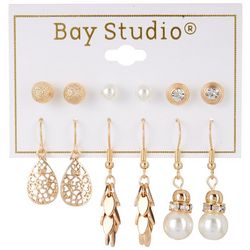 Bay Studio 6-Pr. Ball Pearl Dangle Stud Earring Set