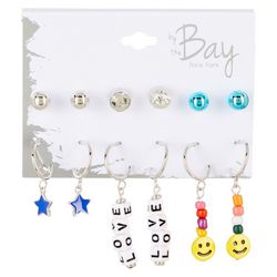 By The Bay New York 6-Pr. Bead Silver Tone Earring Set
