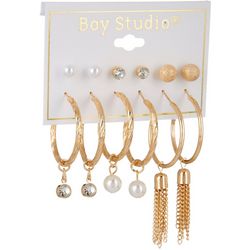 Bay Studio 6-Pr. Pearl Tassel Dangle Stud Earring Set