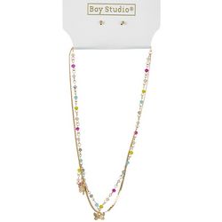 Bay Studio 2-Pc. 2-Row Butterfly Necklace Stud Earrings Set