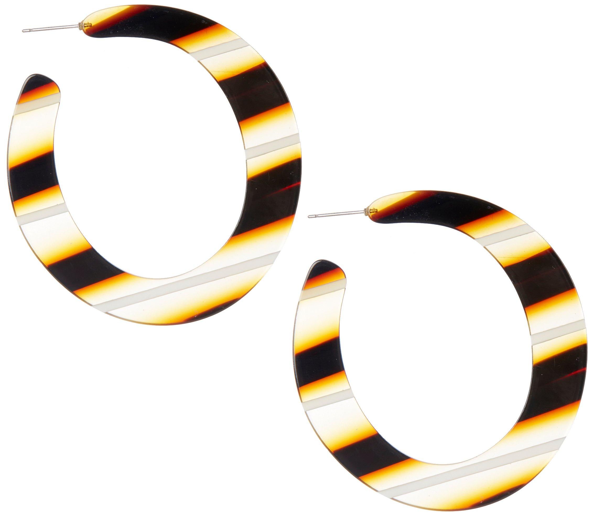 Bay Studio 2.5 In. Stripe C-Hoop Earrings