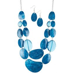 Bay Studio 2-Pc. 20 In. 2-Row Resin Necklace Earring Set