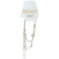 Bay Studio Womens Silver Tone Anklet Bracelet