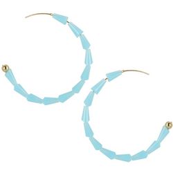 Bay Studio Turquoise Glass Bead Hoop Earrings