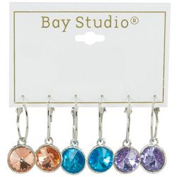 Bay Studio Womens 3-pc Crystal Dangle Earrings