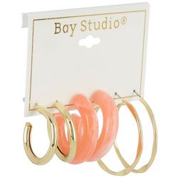 Bay Studio Womens 3-pc. Hoop Earring Set