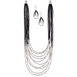 2-Pc. Two Toned Seed Bead Necklace Earring Set